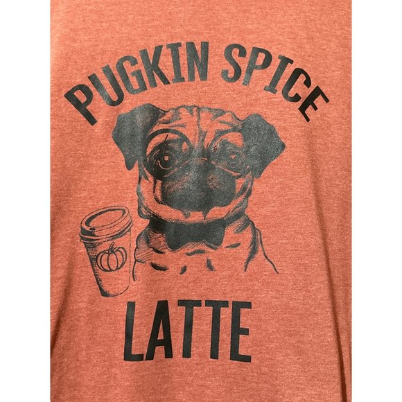 Bella Canvas size 2XL orange Pugkin Spice Latte short sleeve cotton blend tee - Picture 1 of 7